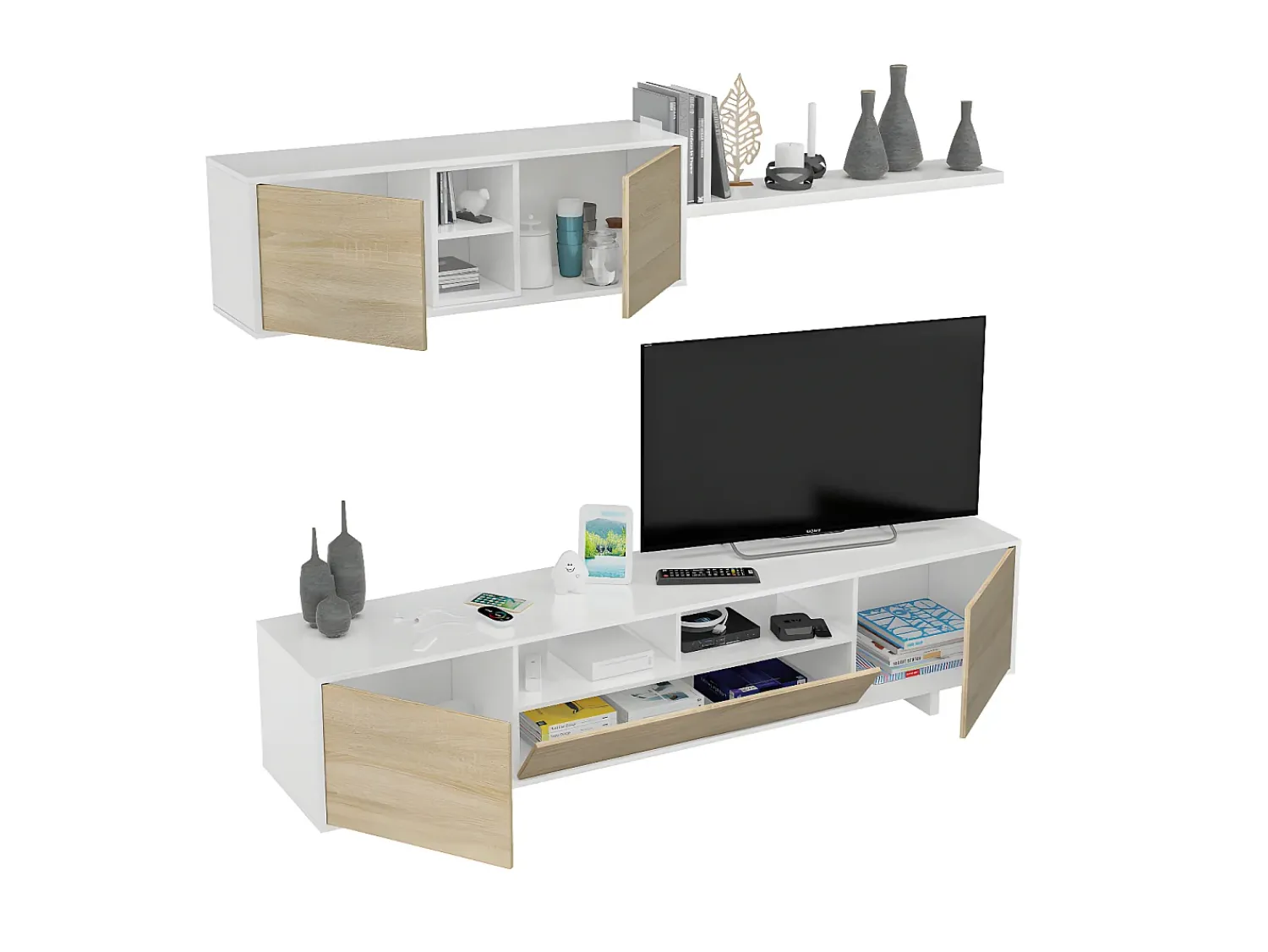 Móvel De Tv*Loungitude Mobiliário de sala de jantar Belus Natural claro