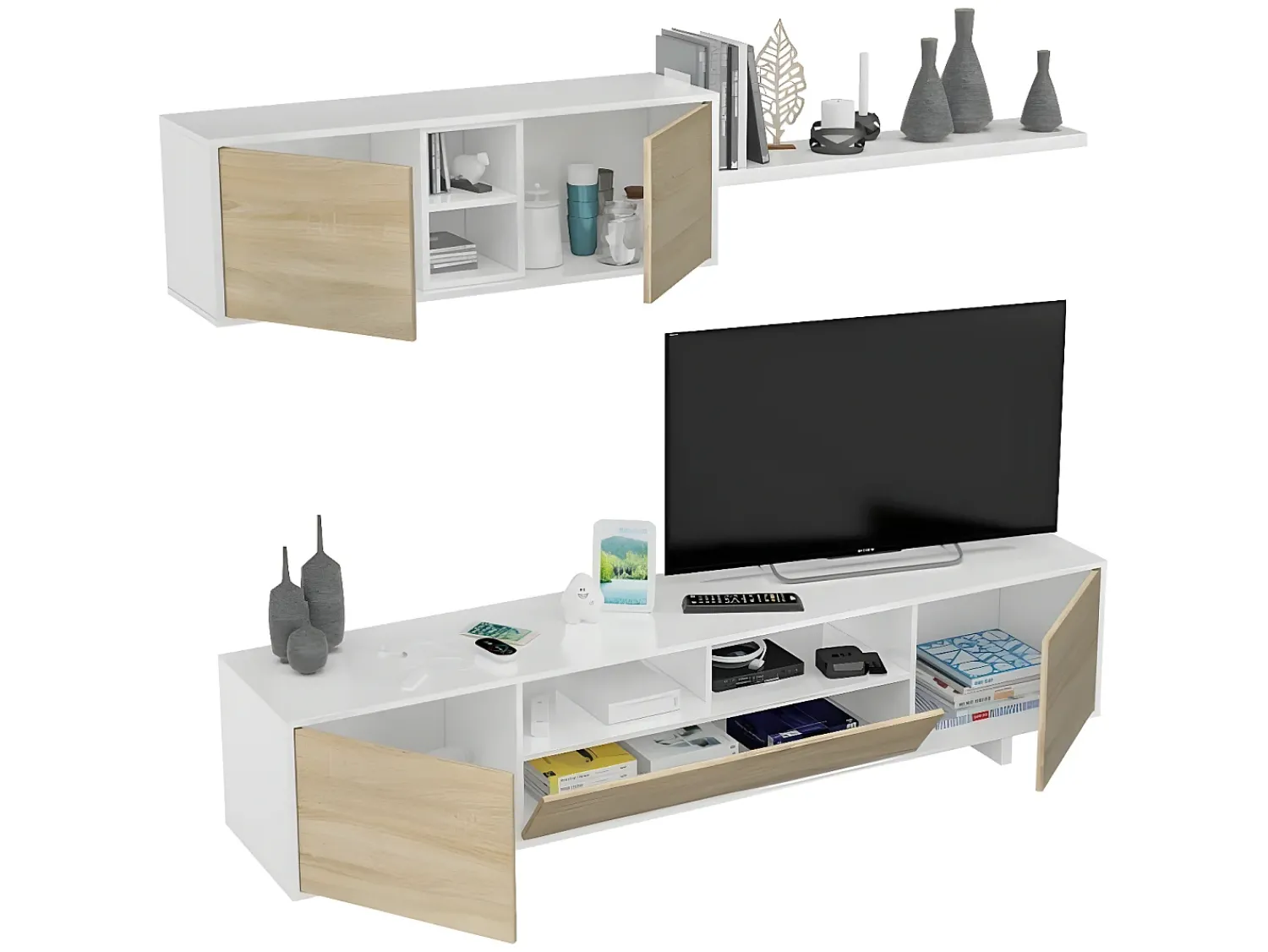 Móvel De Tv*Loungitude Mobiliário de sala de jantar Belus Natural claro
