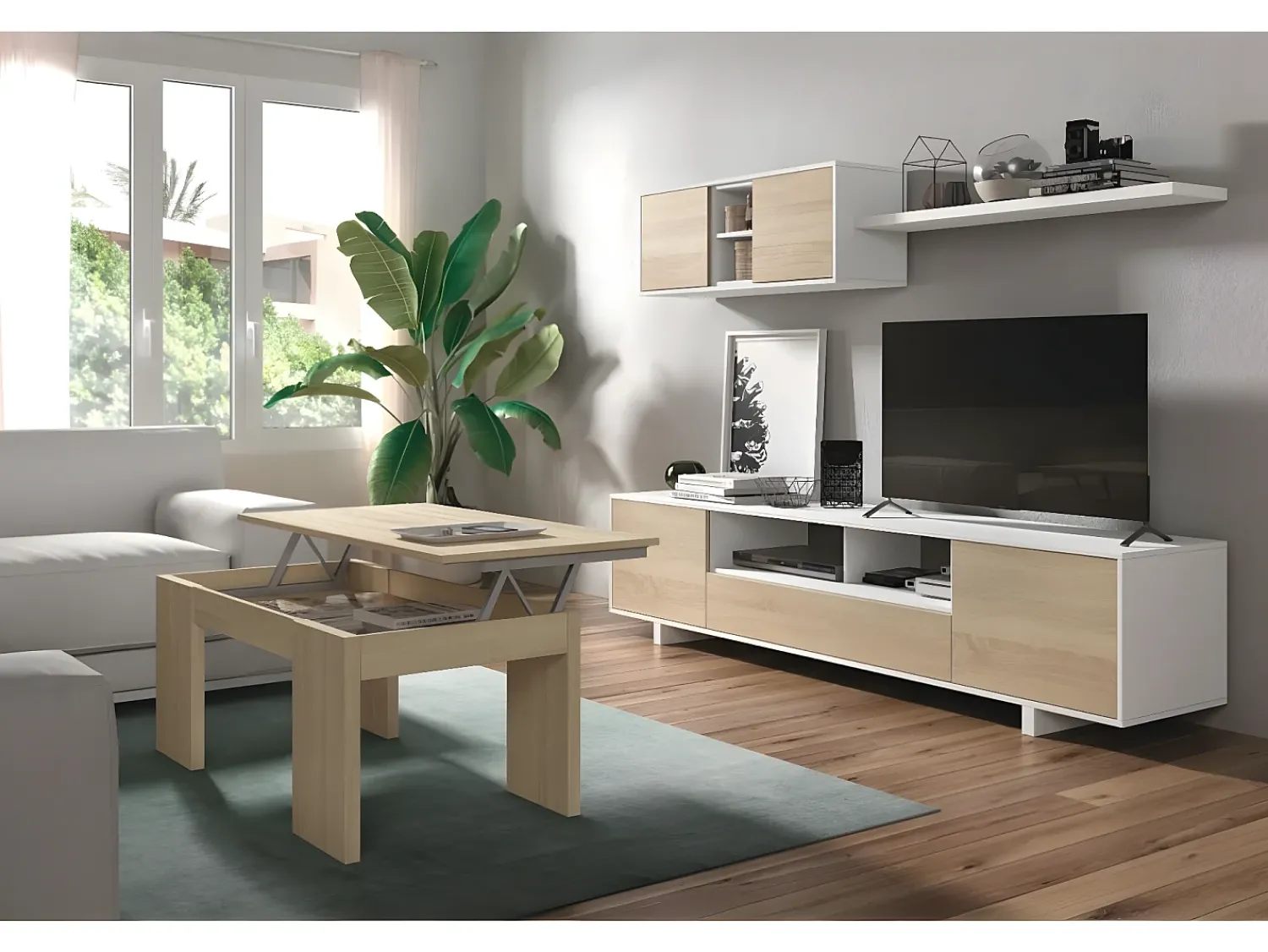 Móvel De Tv*Loungitude Mobiliário de sala de jantar Belus Natural claro