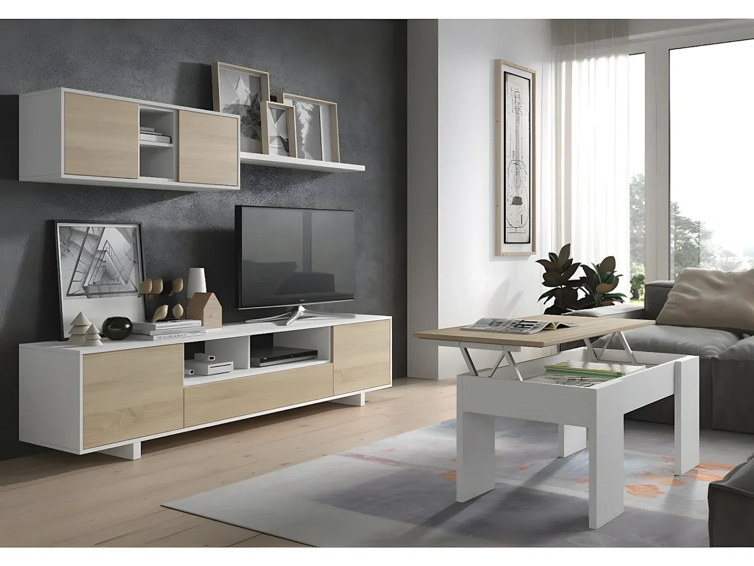 Móvel De Tv*Loungitude Mobiliário de sala de jantar Belus Natural claro