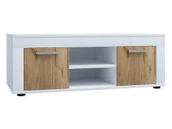 Sale VCM Mobiliário de TV | 4 pcs. Parede viva com espaço de armazenamento suficiente | Armário de TV | Parede montada – Usilo L (Branco / Carvalho de mel) Multicor