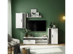 Online duehome Mobiliário modular para sala de estar Lunet em branco artik preto 190 cm Cinzento