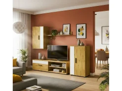 Móvel De Tv*duehome Mobiliário modular para sala de estar Lunet em branco artik aplino 190 cm Cinzento
