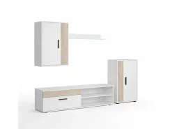 Móvel De Tv*duehome Mobiliário modular para sala de estar Lunet em branco artik aplino 190 cm Cinzento