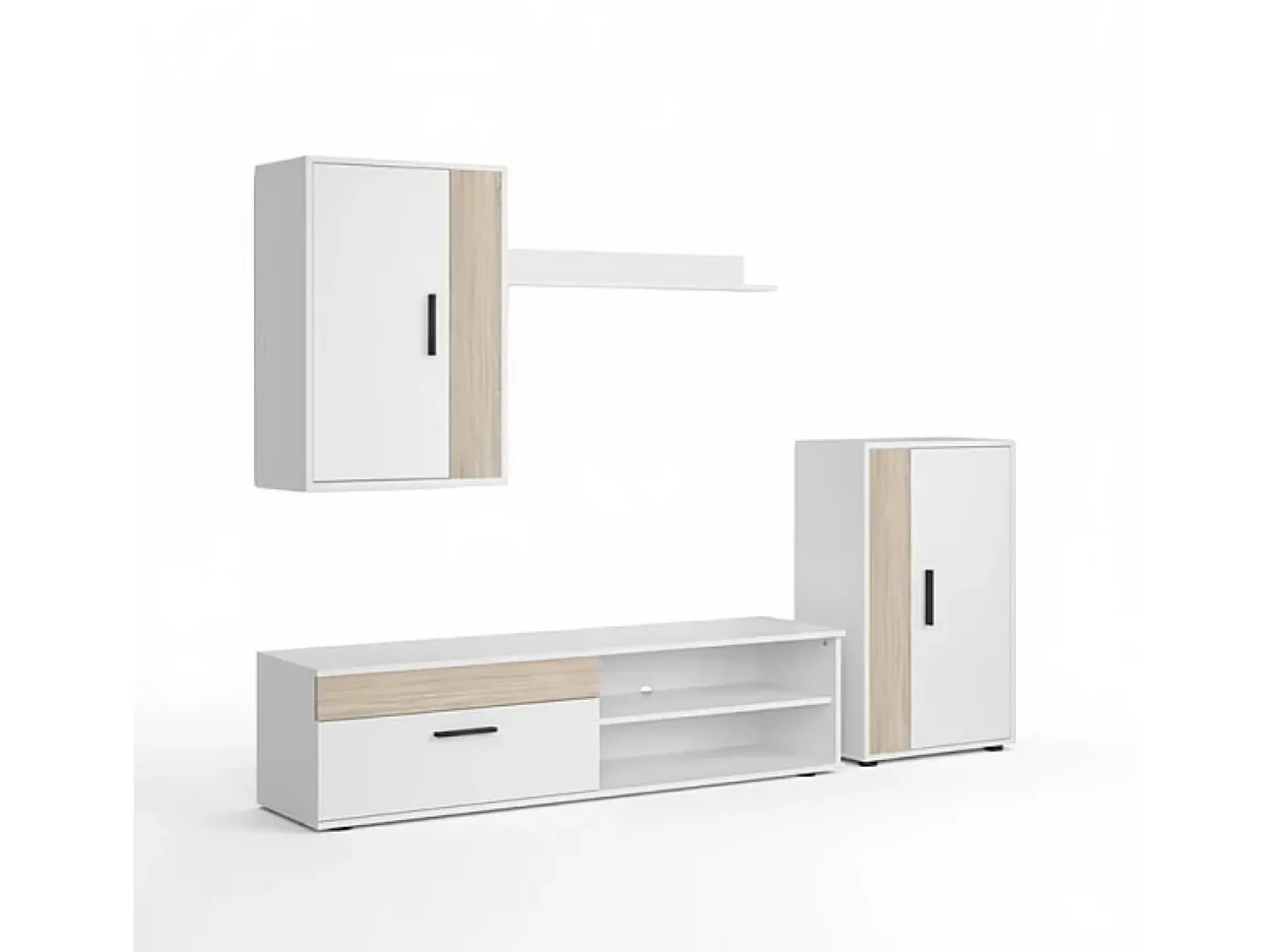 Móvel De Tv*duehome Mobiliário modular para sala de estar Lunet em branco artik aplino 190 cm Cinzento