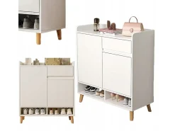 Móvel De Arrumação|Sapateira| Moderna cômoda branca com muito espaço para sapatos 60 cm com gaveta Branco