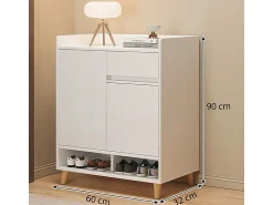 Móvel De Arrumação|Sapateira| Moderna cômoda branca com muito espaço para sapatos 60 cm com gaveta Branco