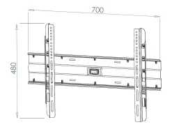 VCM Montagem na parede de TV WN120 A. 45 x L. 70 x P. 6 cm^ Móvel De Tv