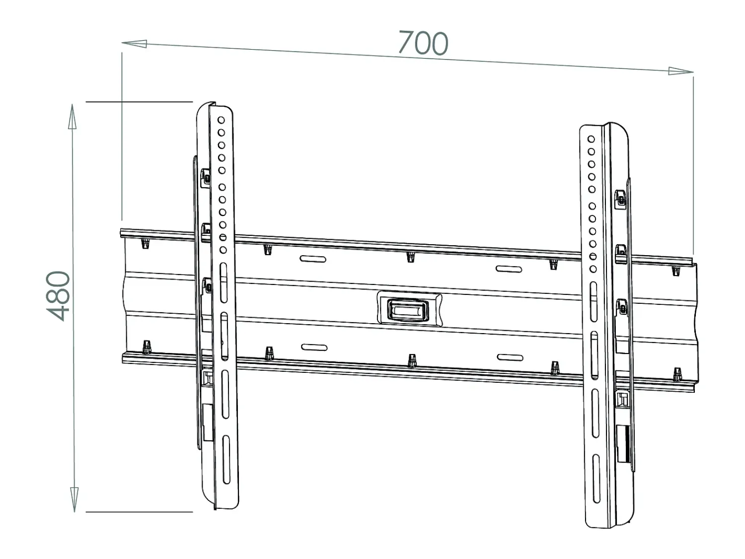 VCM Montagem na parede de TV WN120 A. 45 x L. 70 x P. 6 cm^ Móvel De Tv