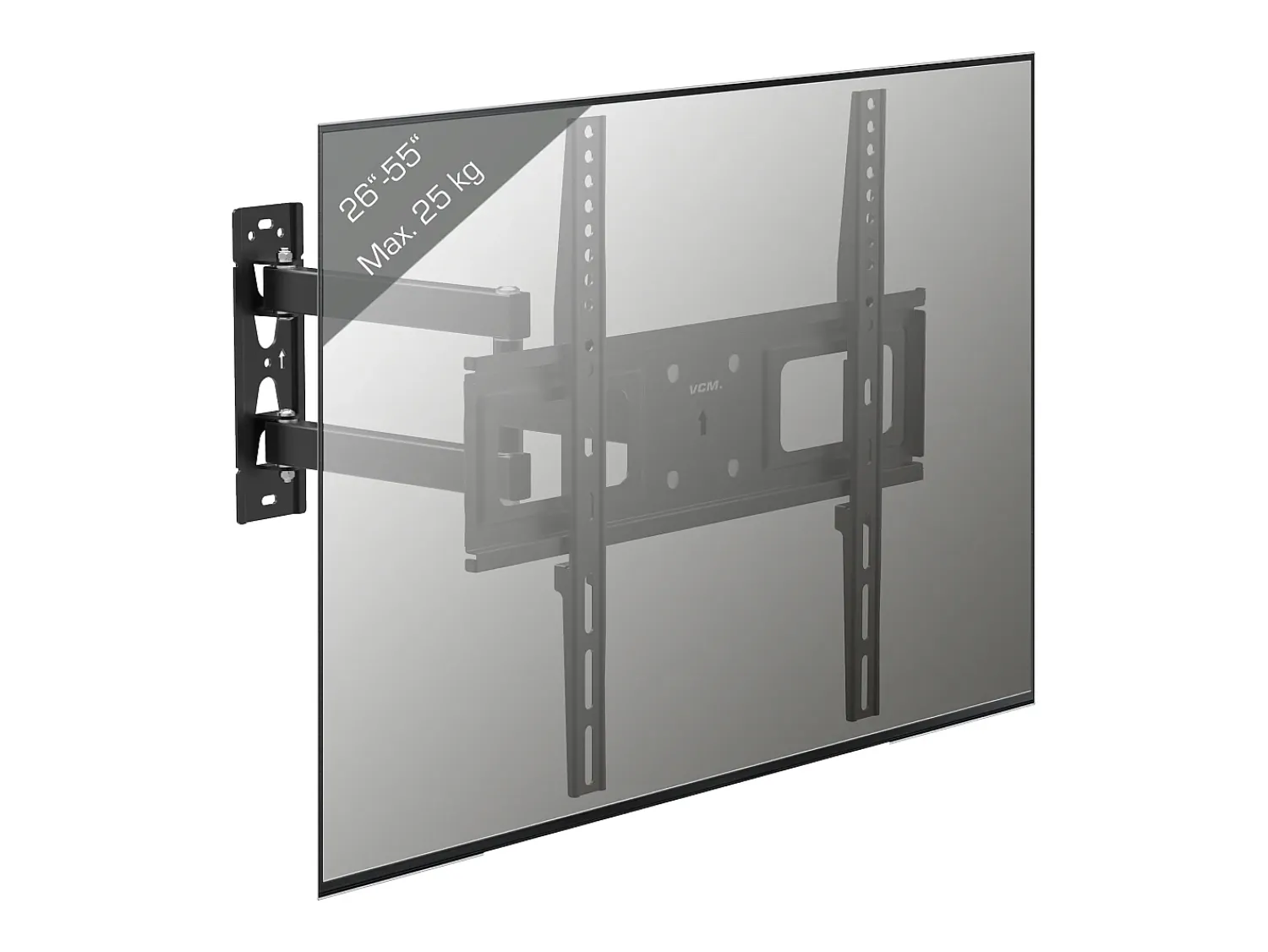 Móvel De Tv*VCM Montagem na parede de TV B-SN400 A. 42 x L. 44 x P. 8 cm Preto