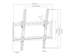 Móvel De Tv*VCM Montagem na parede de TV B-FN Preto A. 42 x L. 45 x P. 3 cm Multicor