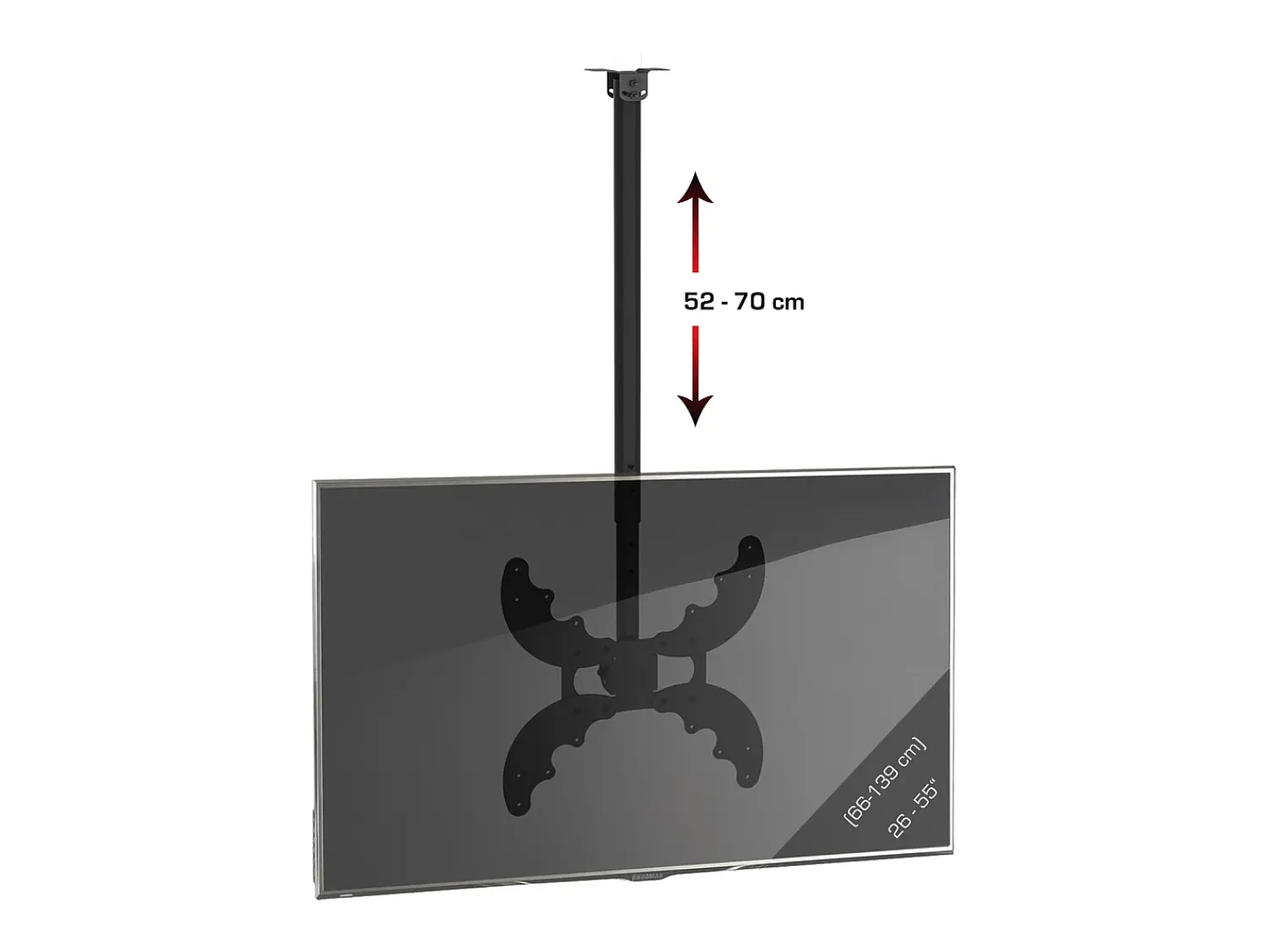 Móvel De Tv*VCM Montagem no teto de TV B-DX Preto A. 52 x L. 40 x P. 15 cm Multicor