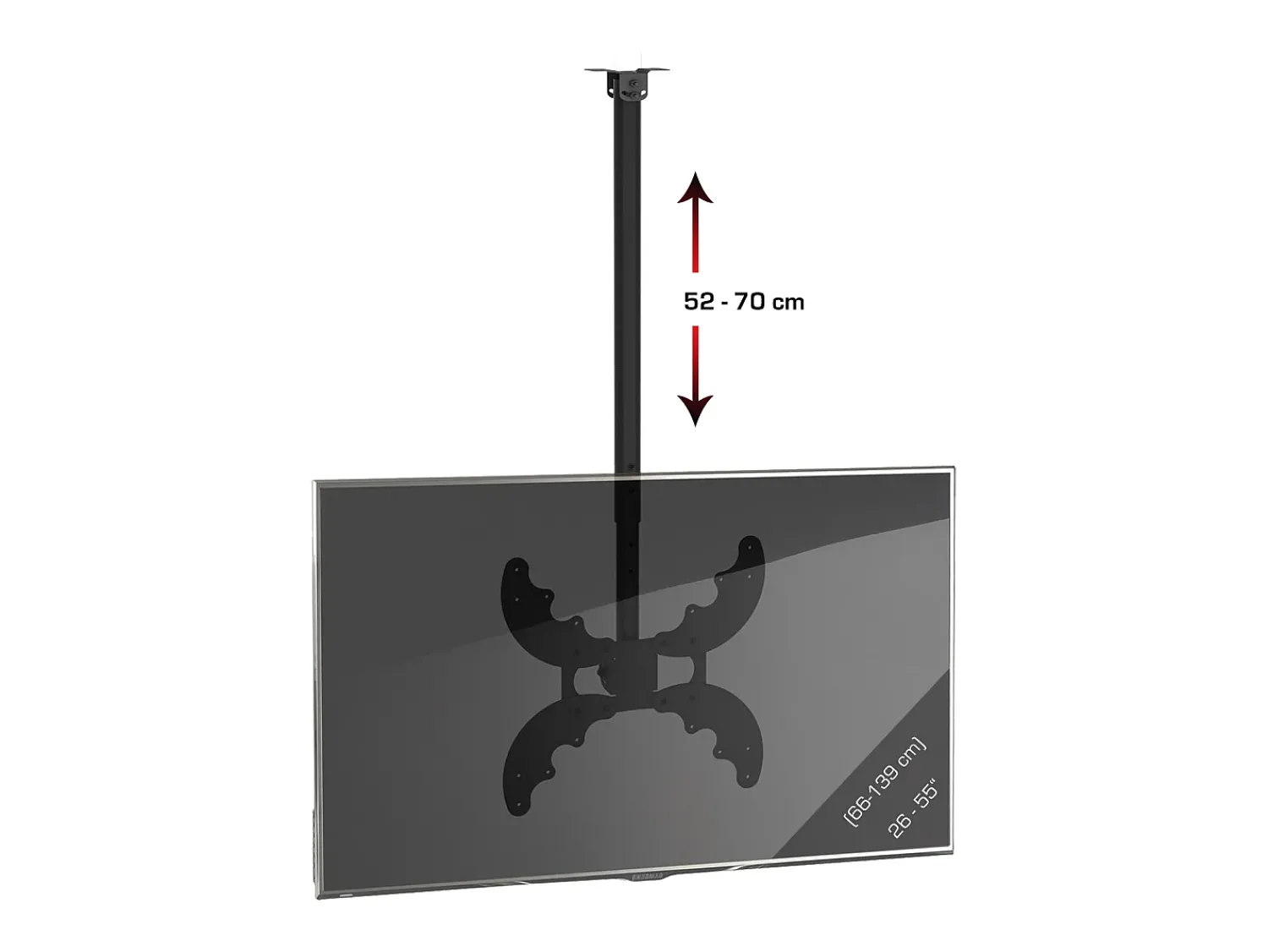 Móvel De Tv*VCM Montagem no teto de TV B-DX Preto A. 52 x L. 40 x P. 15 cm Multicor