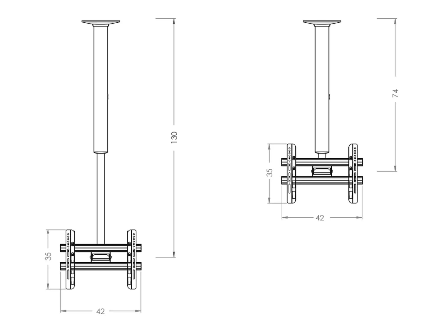 Móvel De Tv*VCM Montagem no teto de TV CM Prata A. 86 x L. 42 x P. 8 cm Multicor