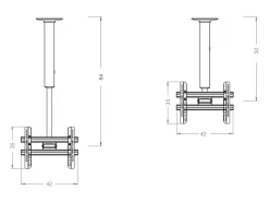 Outlet VCM Montagem no teto de TV CM Prata A. 62 x T. 42 x P. 10 cm Multicor