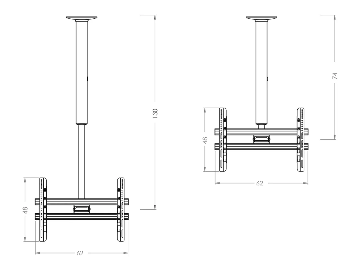 Clearance VCM Montagem no teto de TV CM Prata A. 94 x L. 62 x P. 12 cm Multicor