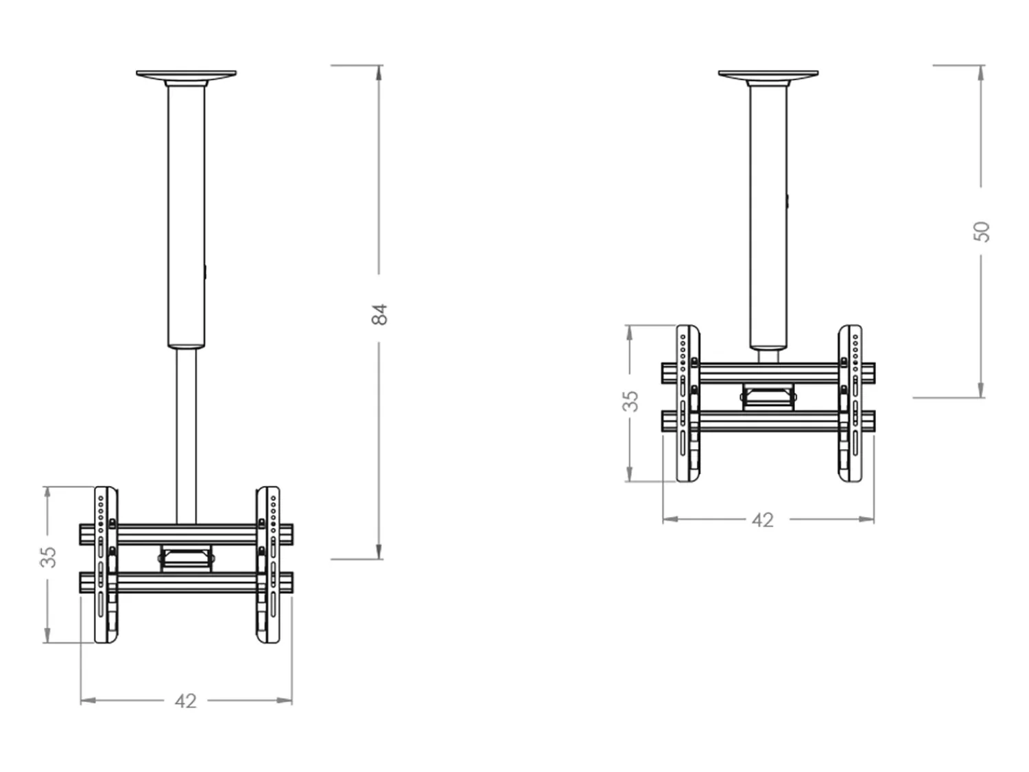 Móvel De Tv*VCM Montagem no teto de TV CM Prata A. 62 x L. 42 x P. 12 cm Multicor