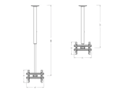 Móvel De Tv*VCM Montagem no teto de TV CM Prata A. 139 x L. 42 x P. 12 cm Multicor
