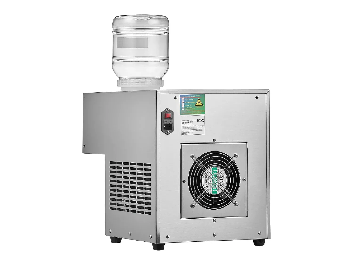 Acessório Vinho E Bar| Máquina de Gelo Comercial SucceBuy em Flocos de Neve, 80 kg/24 H em Aço Inoxidável Prateado