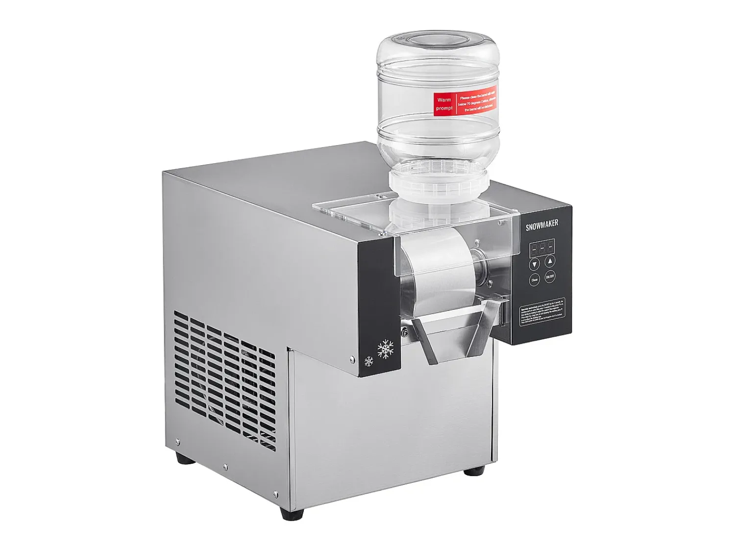 Acessório Vinho E Bar| Máquina de Gelo Comercial SucceBuy em Flocos de Neve, 80 kg/24 H em Aço Inoxidável Prateado