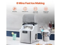 Máquina De Gelo De Bancada SucceBuy, 20.41 kg De Gelo Em 24 Horas, Autolimpante, Com Pá E Cesto^ Acessório Vinho E Bar