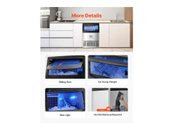Acessório Vinho E Bar* Máquina de Gelo SucceBuy Máquina de Gelo Comercial com Display LED, 40,82 kg/dia para Gastronomia