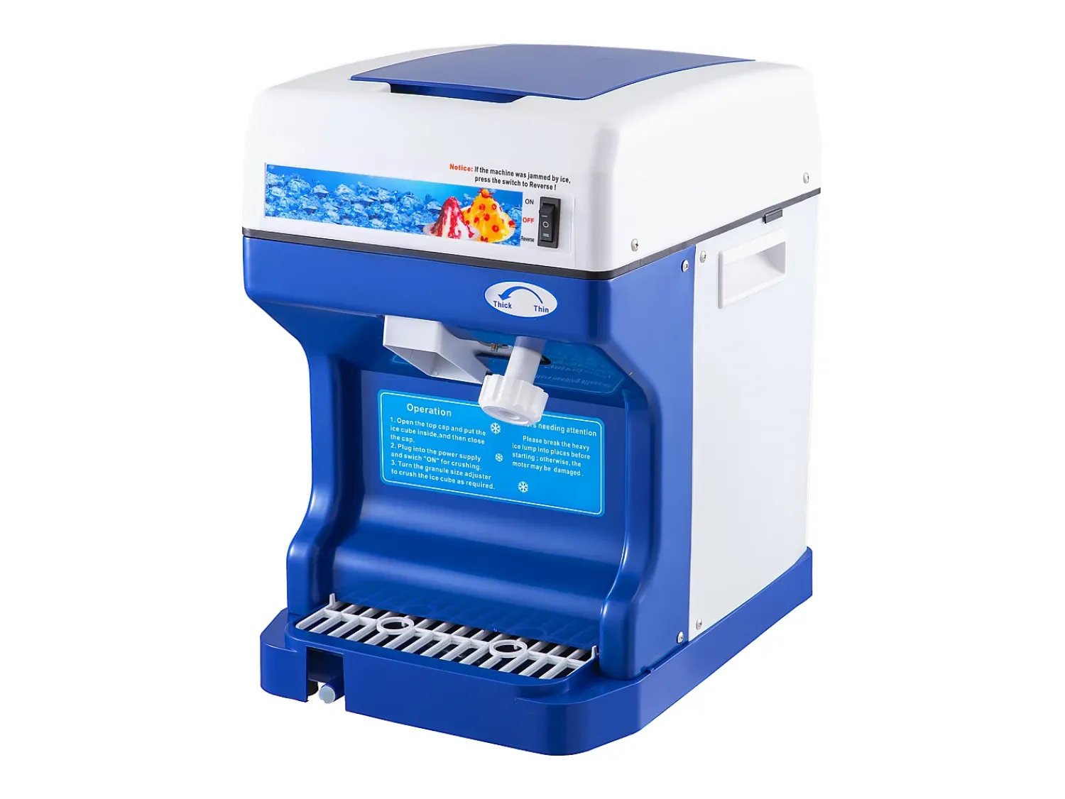Acessório Vinho E Bar| Máquina de Gelo SucceBuy Máquina de Cone de Neve 250 W 265 LBS/H Triturador de Gelo Ajustável para Uso Doméstico
