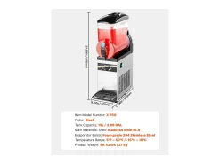 Acessório Vinho E Bar* Máquina de Granito SucceBuy, Reservatório Único de 15 L, Aço Inoxidável, Distribuidor de Bebidas Geladas, para Casa, Restaurantes, Cafés, Bares
