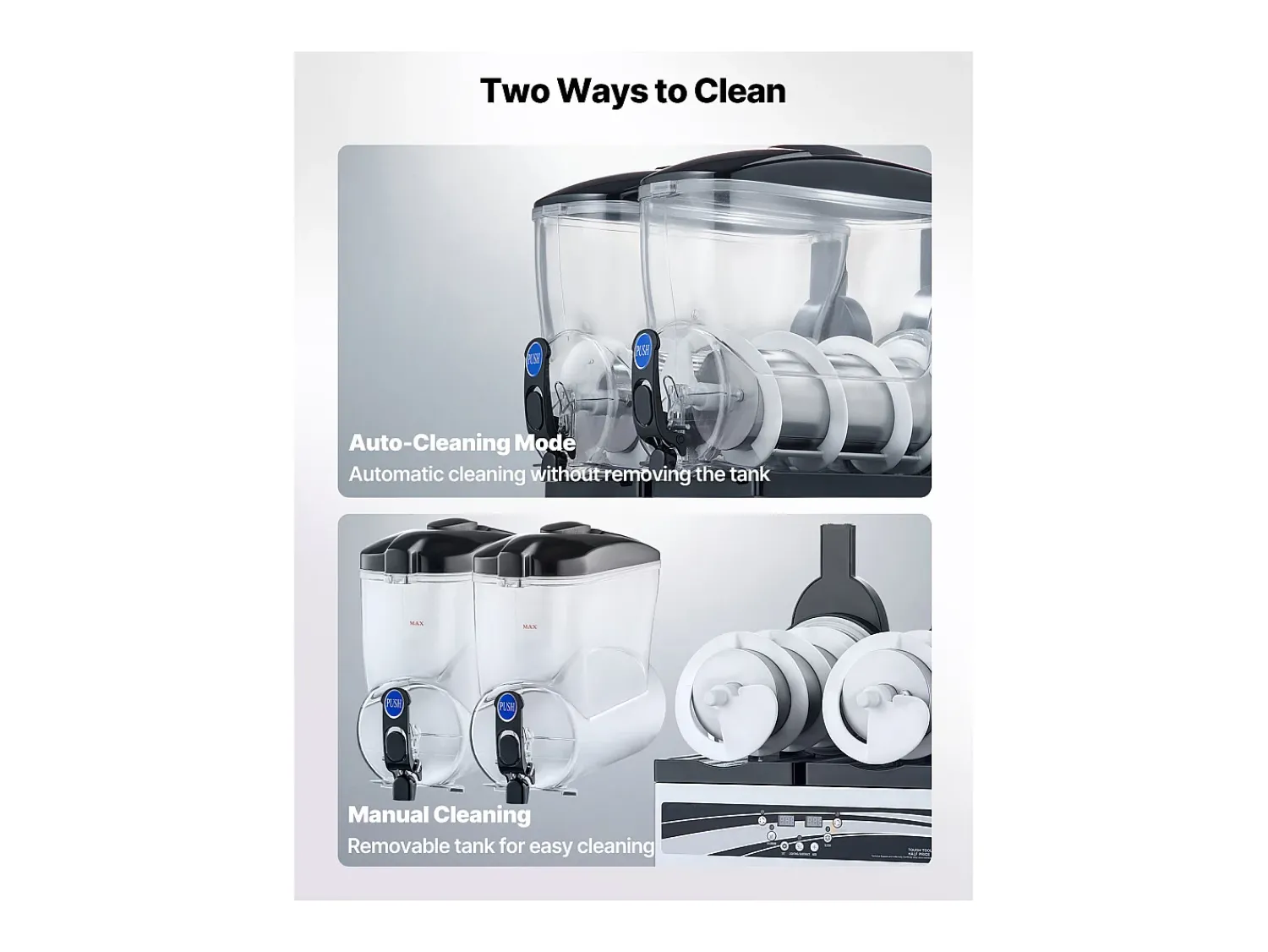 Máquina de Granito SucceBuy, 2 Reservatórios de 15 L, Aço Inoxidável, Distribuidor de Bebidas Geladas, para Casa, Restaurantes, Cafés, Bares^ Acessório Vinho E Bar