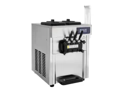 Acessório Vinho E Bar| Máquina de Sorvete SucceBuy, Aparelho de Gelo Italiano 3 Sabores 18-28 L/h, para Qualquer Aventura de Campismo Prateado