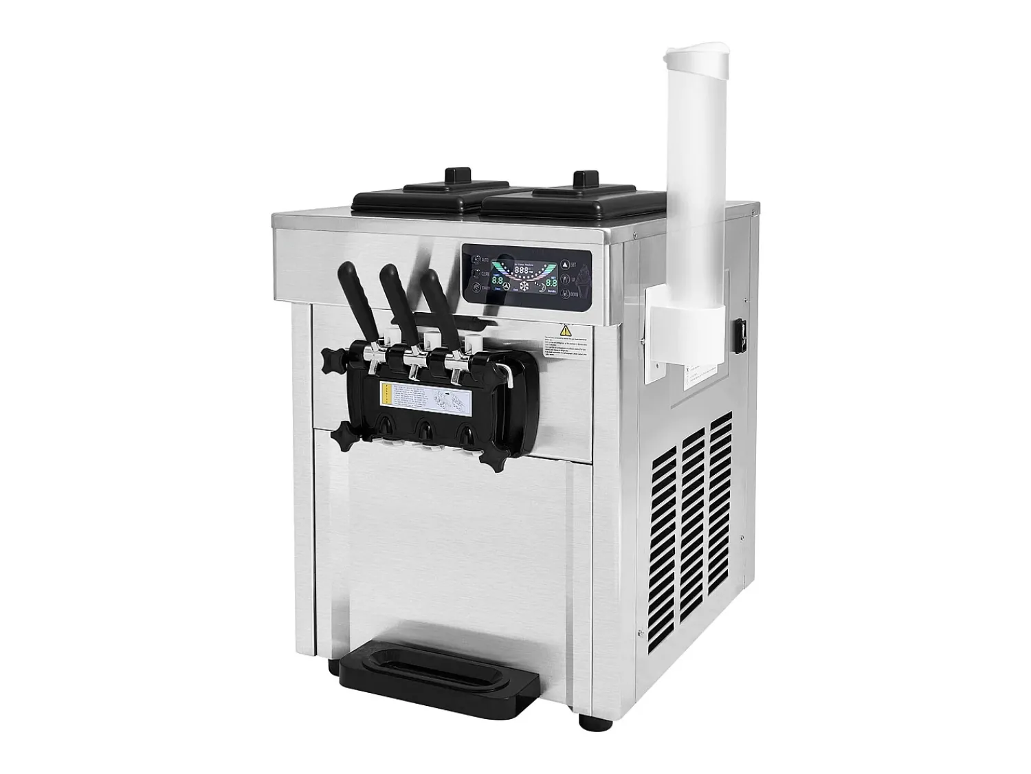 Acessório Vinho E Bar| Máquina de Sorvete SucceBuy, Aparelho de Gelo Italiano 3 Sabores 18-28 L/h, para Qualquer Aventura de Campismo Prateado