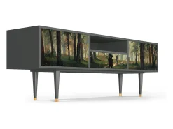 Mueble de TV - 170х59х41 cm - T6 - Rain in the Oak Forest, Antracite^ Móvel De Tv