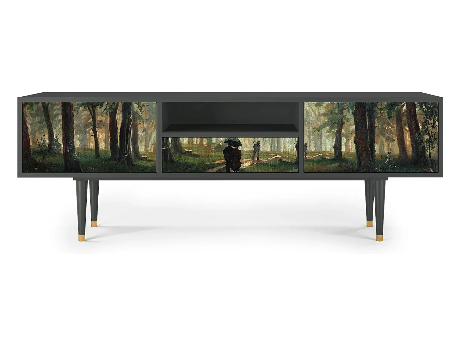 Mueble de TV - 170х59х41 cm - T6 - Rain in the Oak Forest, Antracite^ Móvel De Tv