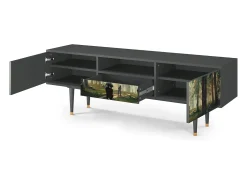 Mueble de TV - 170х59х41 cm - T6 - Rain in the Oak Forest, Antracite^ Móvel De Tv