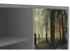 Móvel De Tv* Mueble de TV - 170х69х48 cm - T2 - Rain in the Oak Forest, Cinza Cinzento