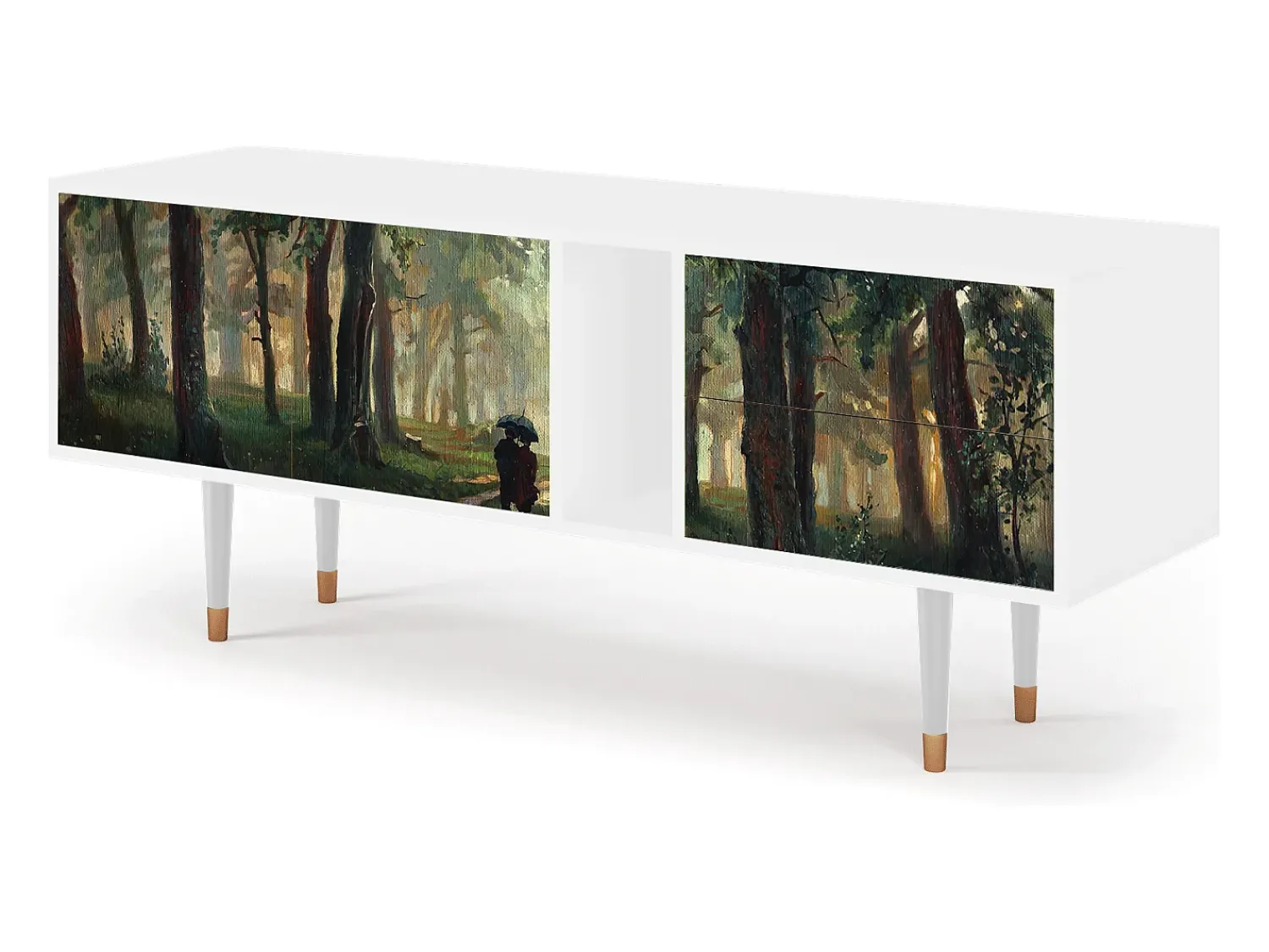 Móvel De Tv* Mueble de TV - 170х69х48 cm - T1 - Rain in the Oak Forest, Branco Bege