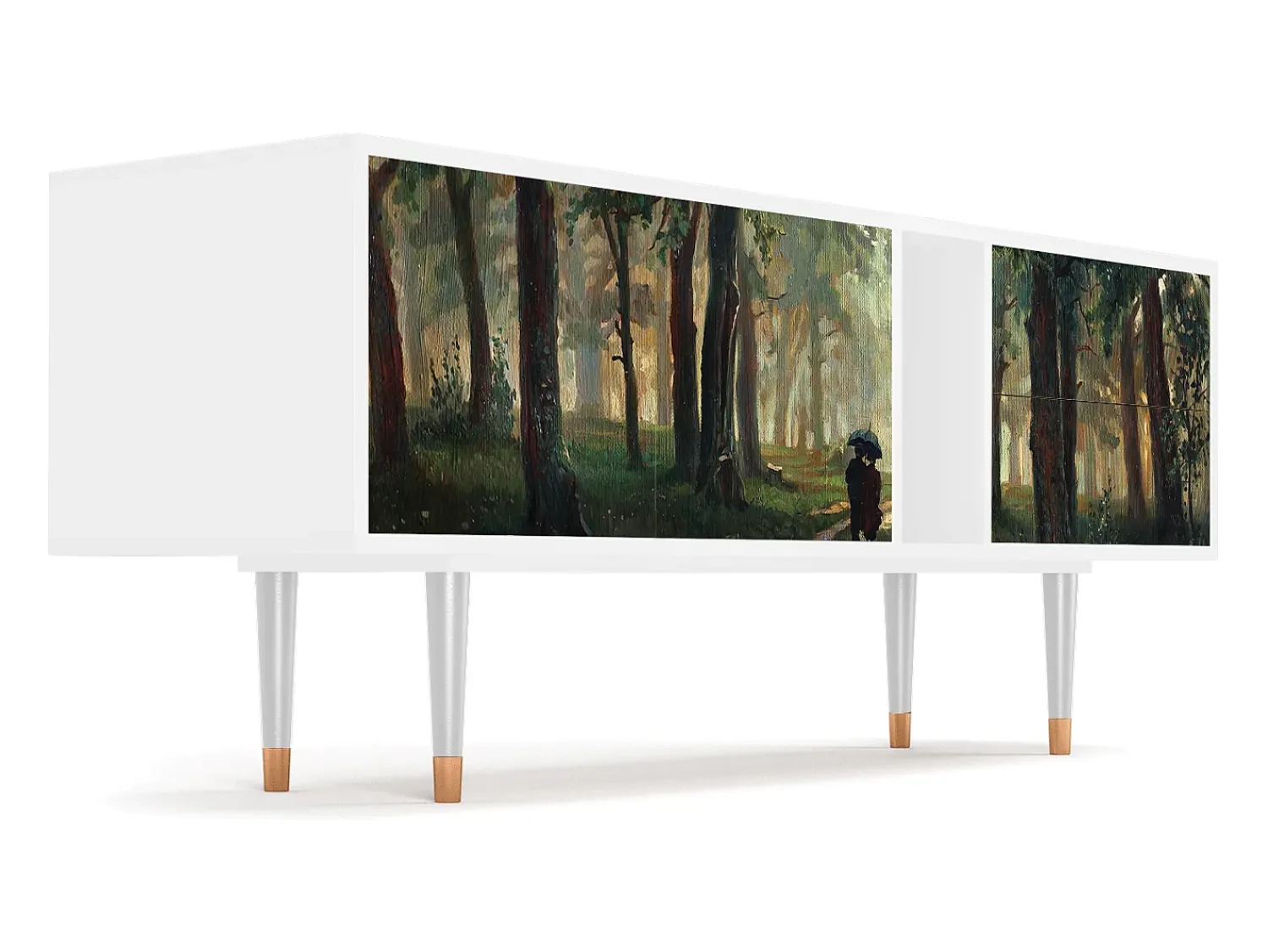 Móvel De Tv* Mueble de TV - 170х69х48 cm - T1 - Rain in the Oak Forest, Branco Bege