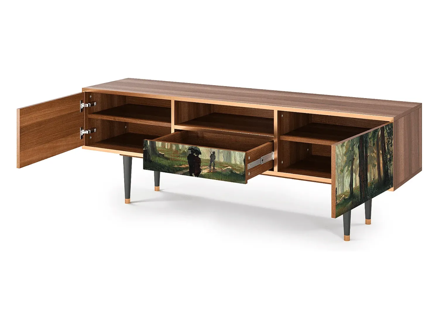 Mueble de TV - 170х59х41 cm - T6 - Rain in the Oak Forest, Nogueira^ Móvel De Tv