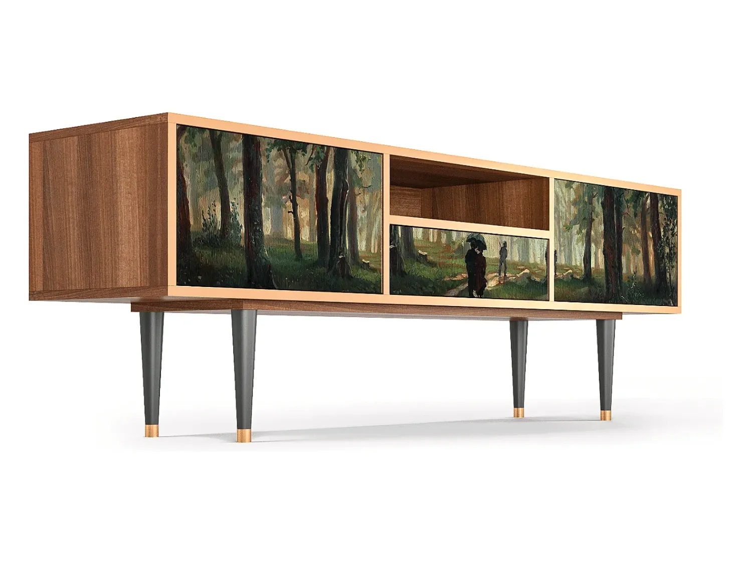 Mueble de TV - 170х59х41 cm - T6 - Rain in the Oak Forest, Nogueira^ Móvel De Tv
