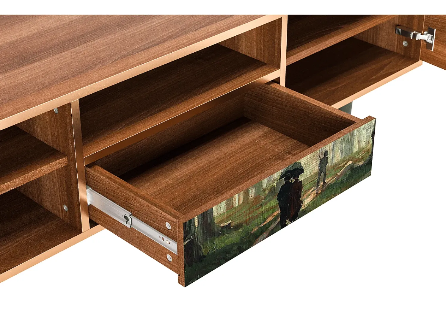 Mueble de TV - 170х59х41 cm - T6 - Rain in the Oak Forest, Nogueira^ Móvel De Tv
