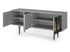Mueble de TV - 150х69х41 cm - T5 - Rain in the Oak Forest, Cinza^ Móvel De Tv