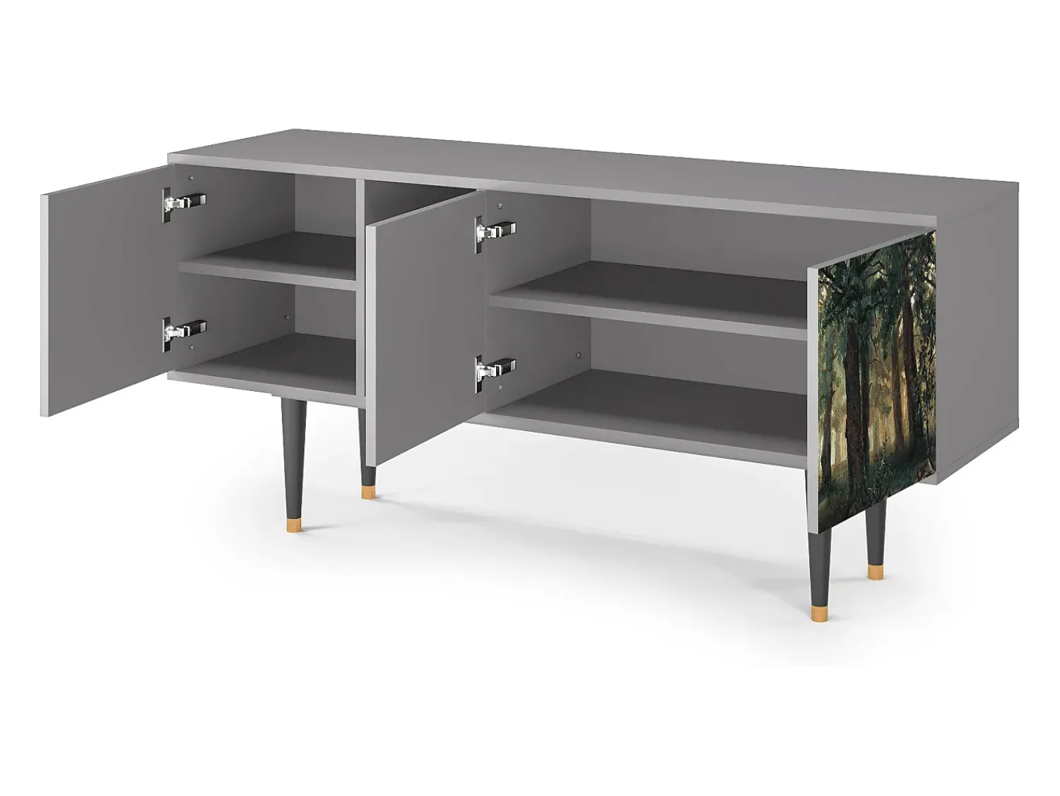 Mueble de TV - 150х69х41 cm - T5 - Rain in the Oak Forest, Cinza^ Móvel De Tv