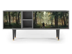 Mueble de TV - 150х69х41 cm - T5 - Rain in the Oak Forest, Cinza^ Móvel De Tv