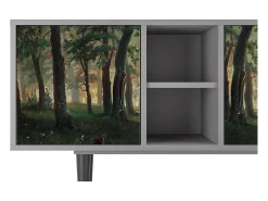 Mueble de TV - 150х69х41 cm - T5 - Rain in the Oak Forest, Cinza^ Móvel De Tv