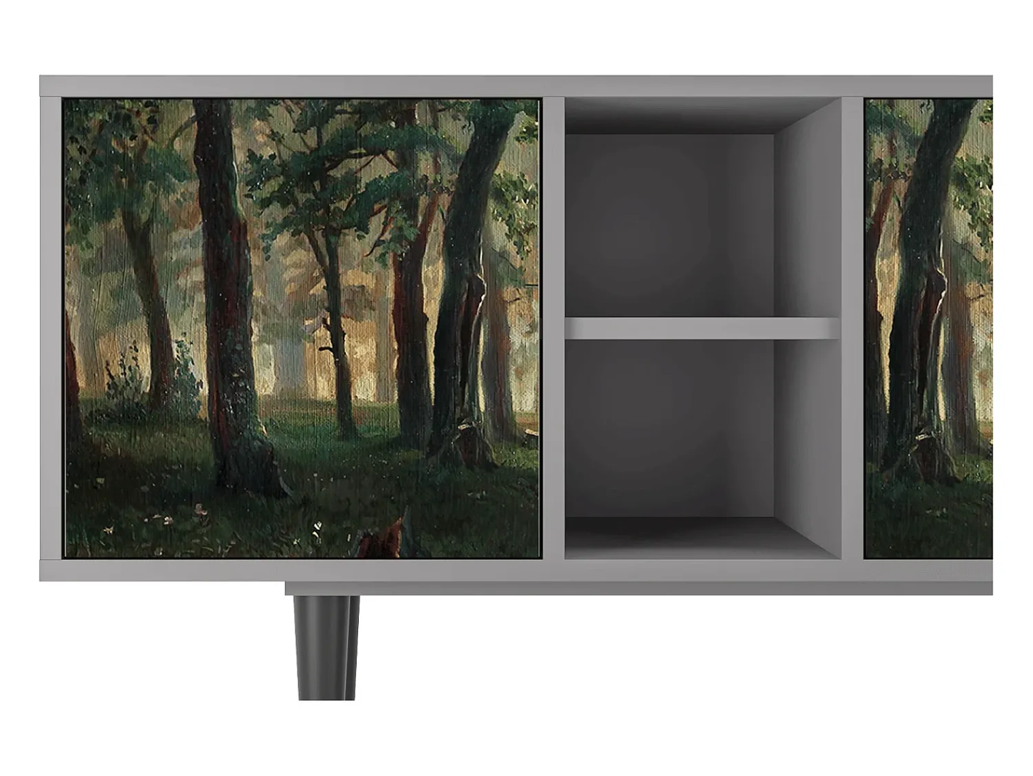 Mueble de TV - 150х69х41 cm - T5 - Rain in the Oak Forest, Cinza^ Móvel De Tv