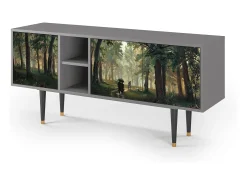 Mueble de TV - 150х69х41 cm - T5 - Rain in the Oak Forest, Cinza^ Móvel De Tv