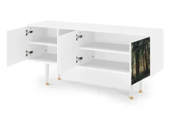 Móvel De Tv* Mueble de TV - 150х69х41 cm - T5 - Rain in the Oak Forest, Branco Bege