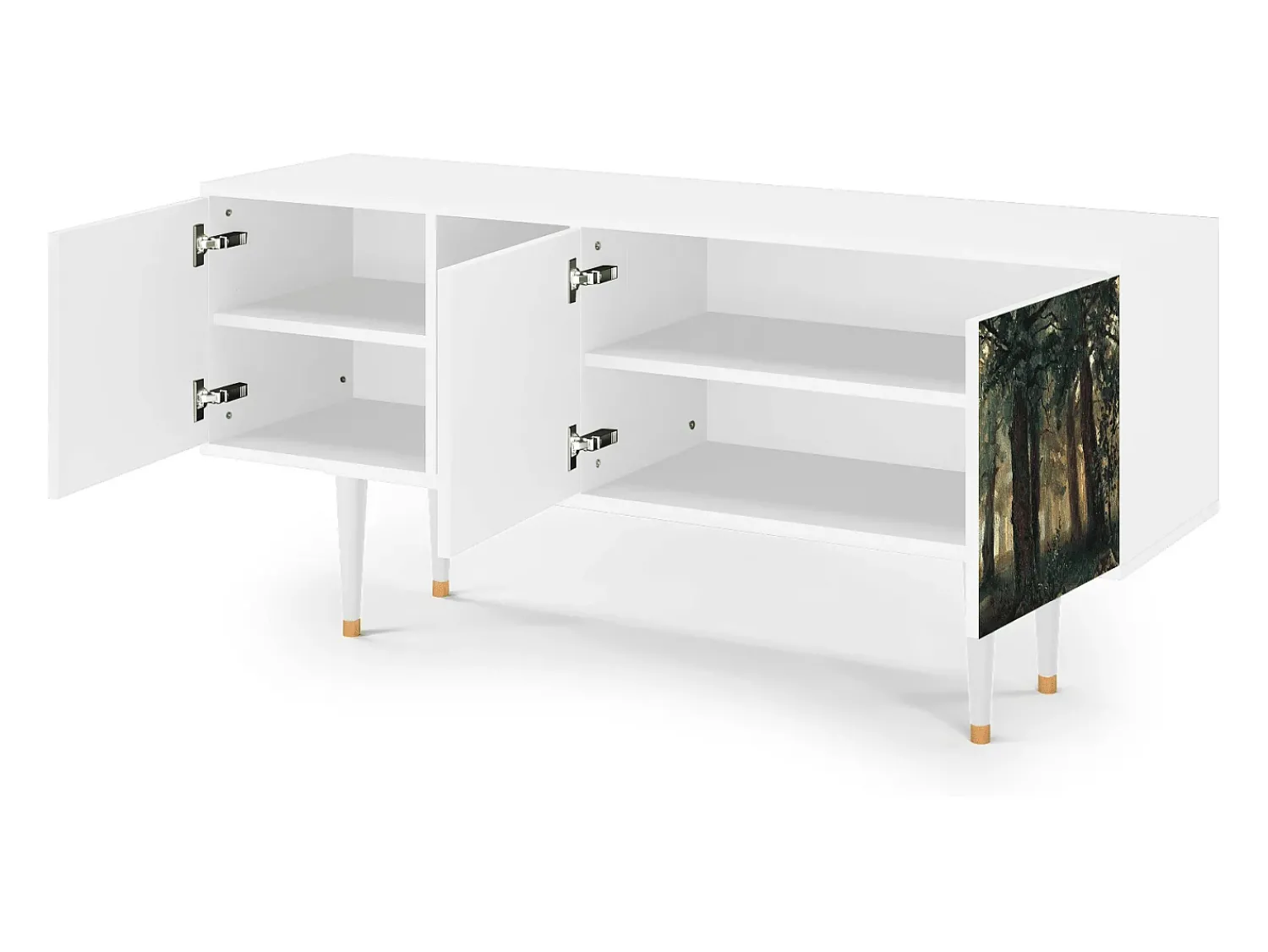 Móvel De Tv* Mueble de TV - 150х69х41 cm - T5 - Rain in the Oak Forest, Branco Bege