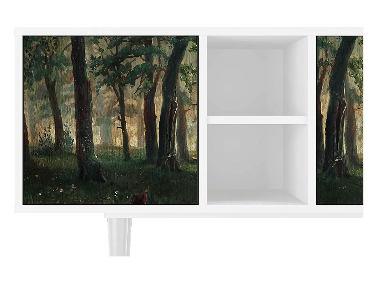 Móvel De Tv* Mueble de TV - 150х69х41 cm - T5 - Rain in the Oak Forest, Branco Bege