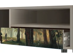 Móvel De Tv| Mueble de TV - 115х59х48 cm - T3 - Rain in the Oak Forest, Areia Bege